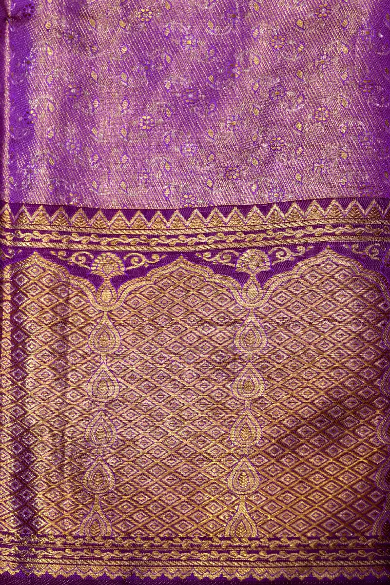 PURE HANDLOOM REAL ZARI GOLDEN COLOR KANCHIPURAM SILK SAREE