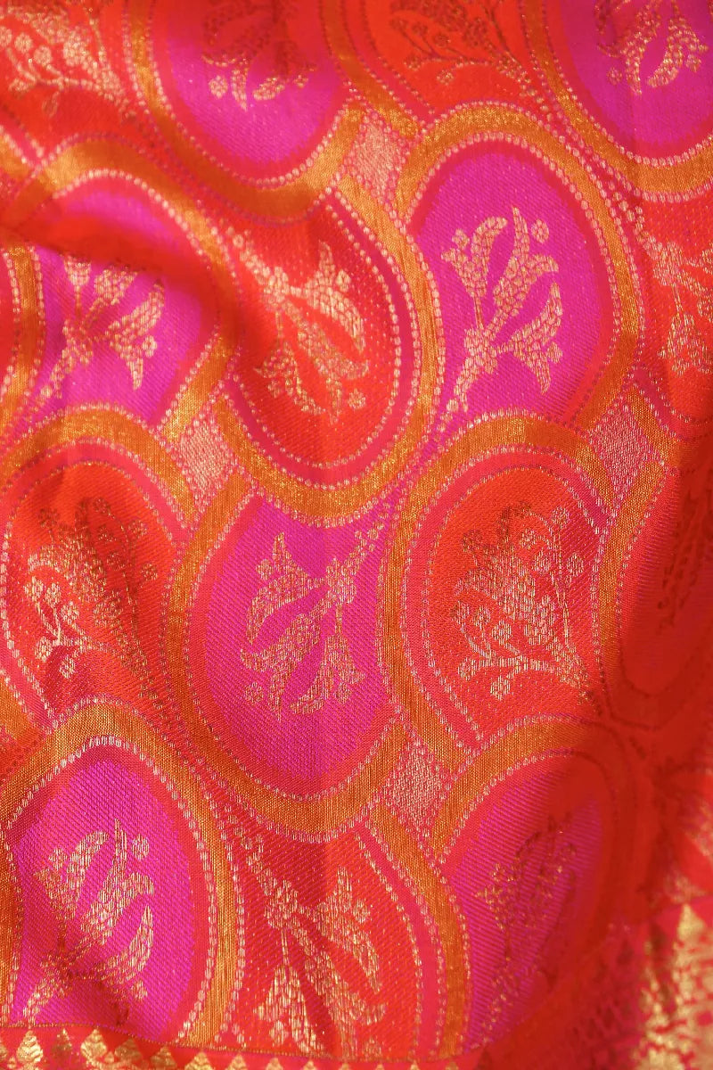 PURE HANDLOOM GAJRI PINK COLOR KANCHIPURAM SILK SAREE