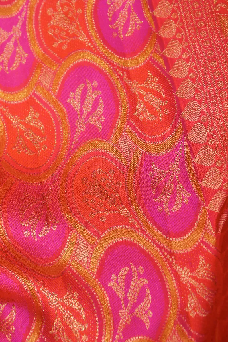 PURE HANDLOOM GAJRI PINK COLOR KANCHIPURAM SILK SAREE