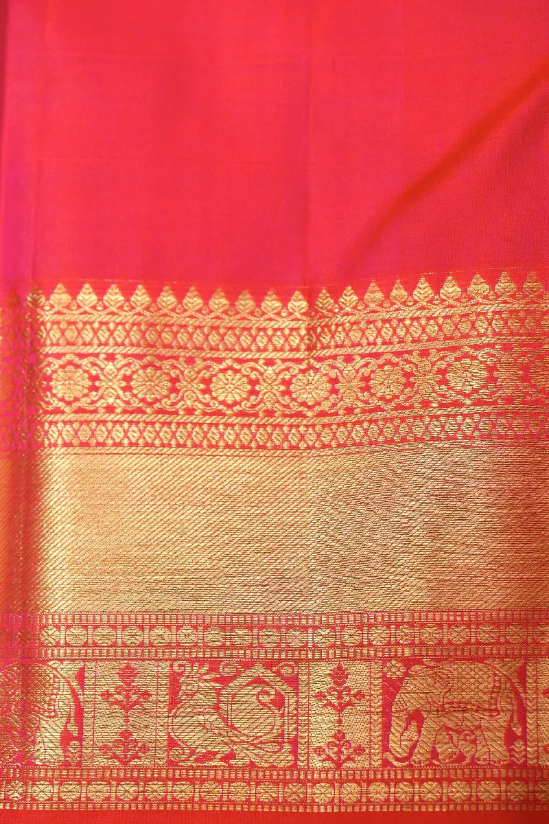 PURE HANDLOOM GAJRI PINK COLOR KANCHIPURAM SILK SAREE