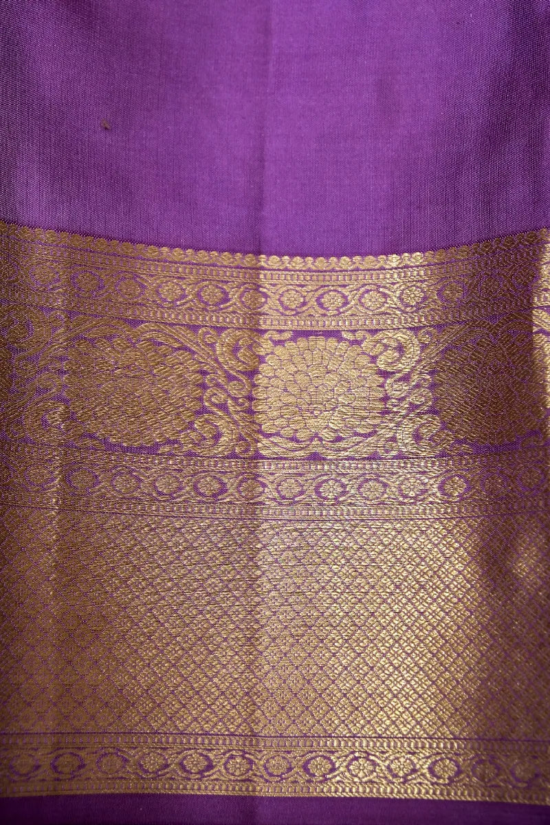 PURE HANDLOOM LAVENDER COLOR KANCHIPURAM SILK SAREE