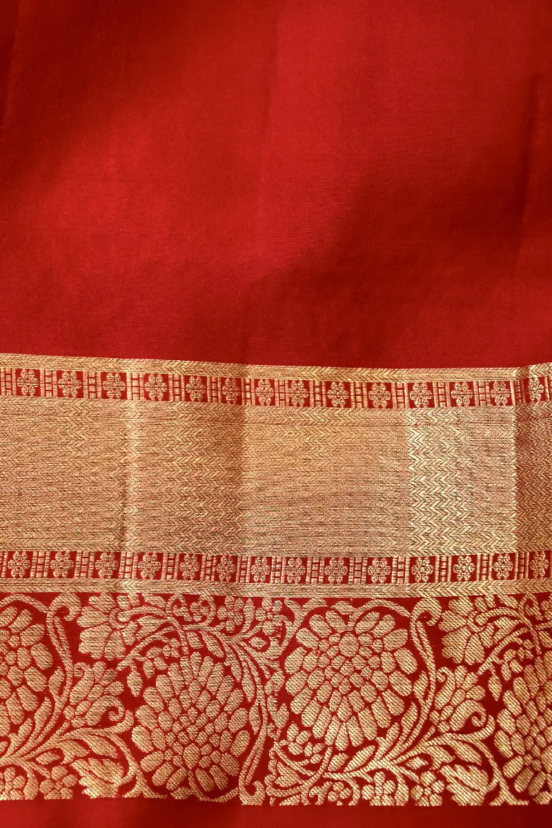 PURE HANDLOOM BLACK COLOR KANCHIPURAM SILK SAREE