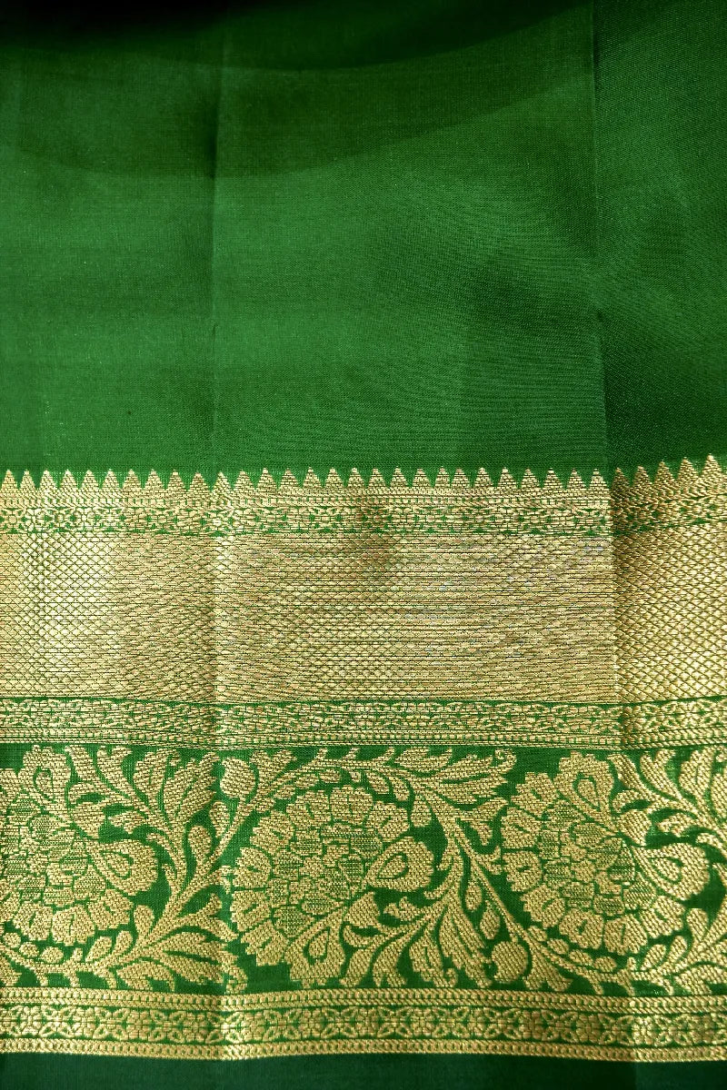 PURE HANDLOOM DARK BRICK COLOR KANCHIPURAM SILK SAREE