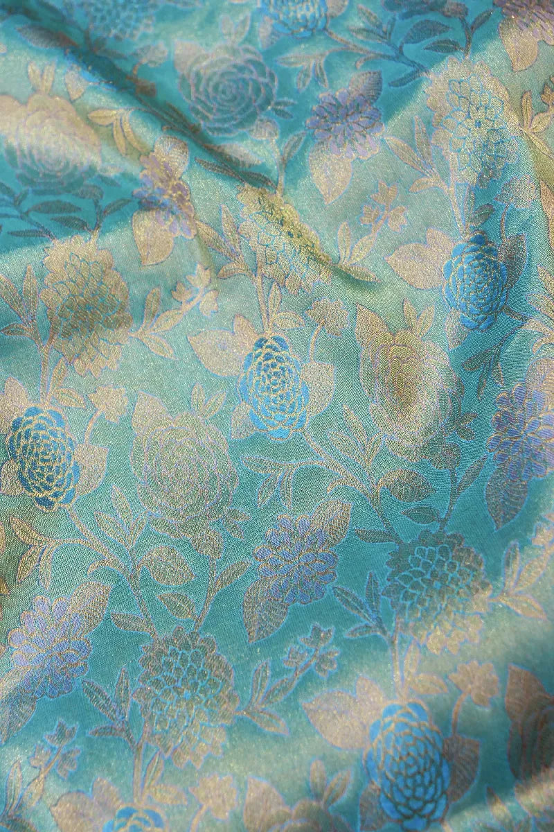 PURE HANDLOOM SEA GREEN COLOR KANCHIPURAM SILK SAREE
