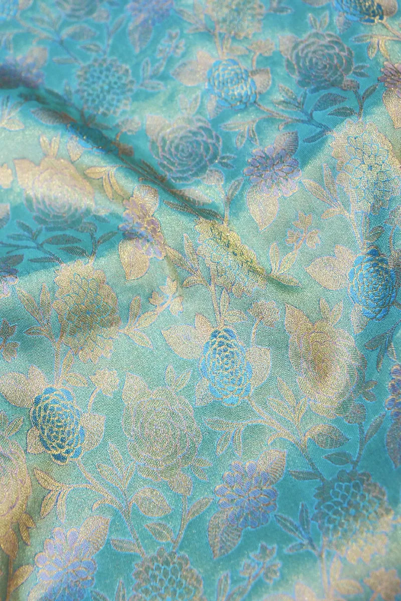 PURE HANDLOOM SEA GREEN COLOR KANCHIPURAM SILK SAREE