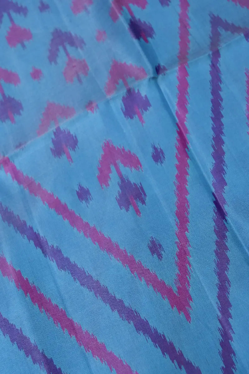 PURE HANDLOOM LIGHT FIROZI COLOR KANCHIPURAM SILK SAREE