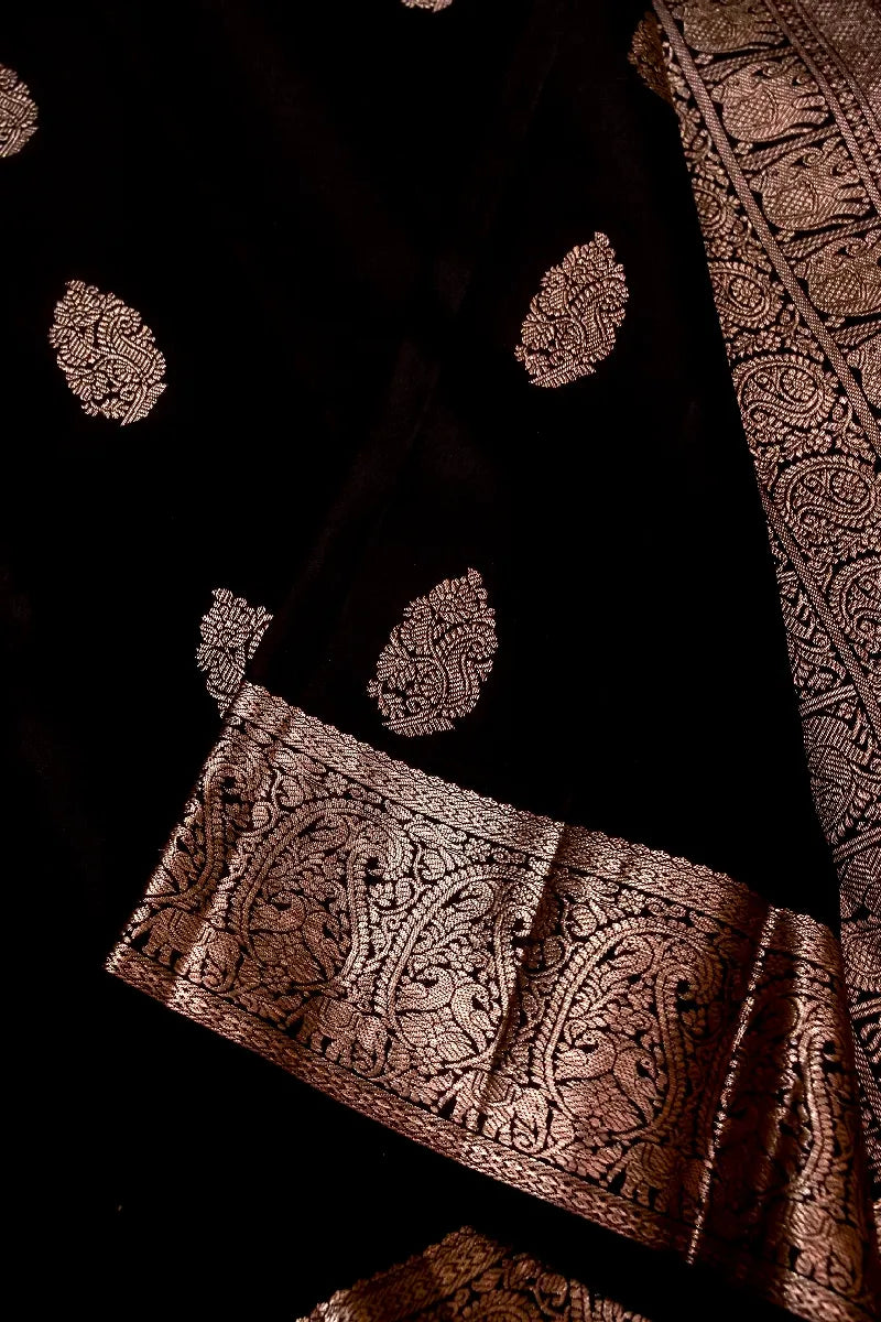 PURE HANDLOOM COFFEE COLOR COLOR KANCHIPURAM SILK SAREE