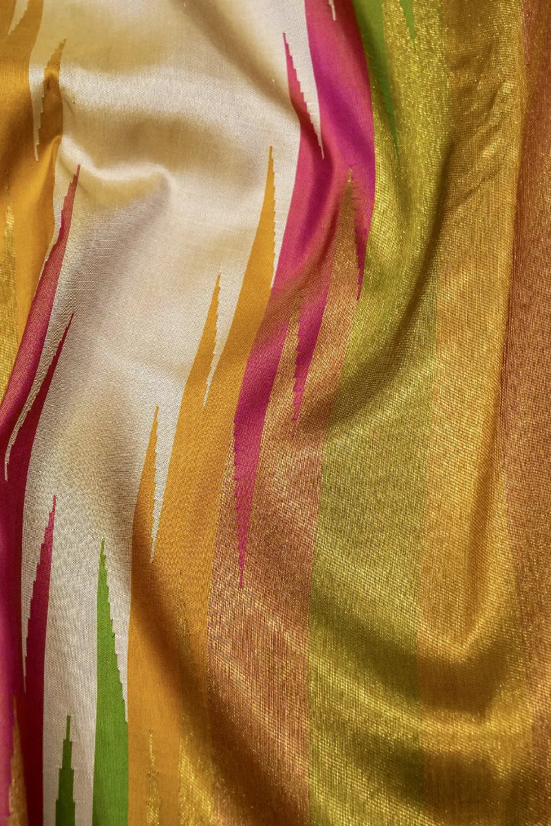 PURE HANDLOOM REAL ZARI PEACH COLOR KANCHIPURAM SILK SAREE