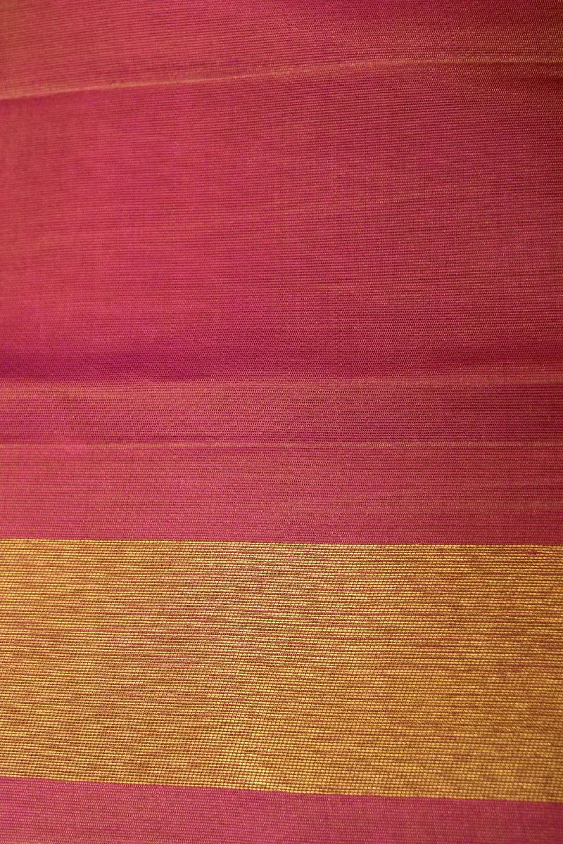 PURE HANDLOOM REAL ZARI PEACH COLOR KANCHIPURAM SILK SAREE