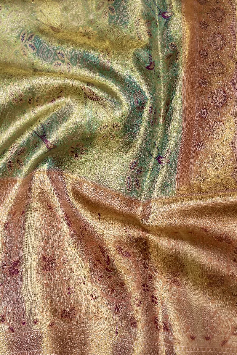 PURE HANDLOOM REAL ZARI MINT COLOR KANCHIPURAM SILK SAREE