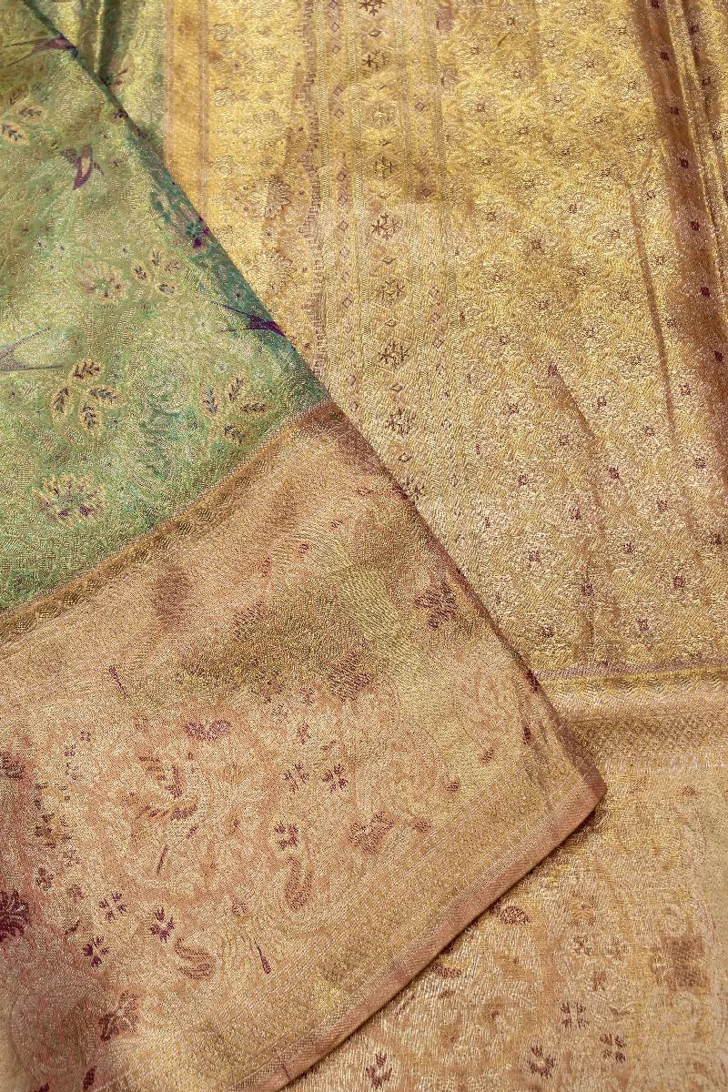 PURE HANDLOOM REAL ZARI MINT COLOR KANCHIPURAM SILK SAREE