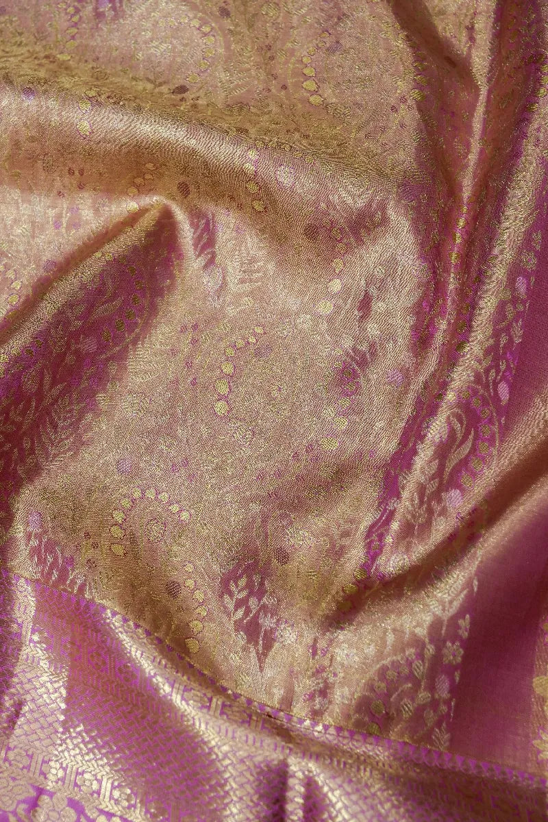PURE HANDLOOM PURPLE COLOR KANCHIPURAM SILK SAREE