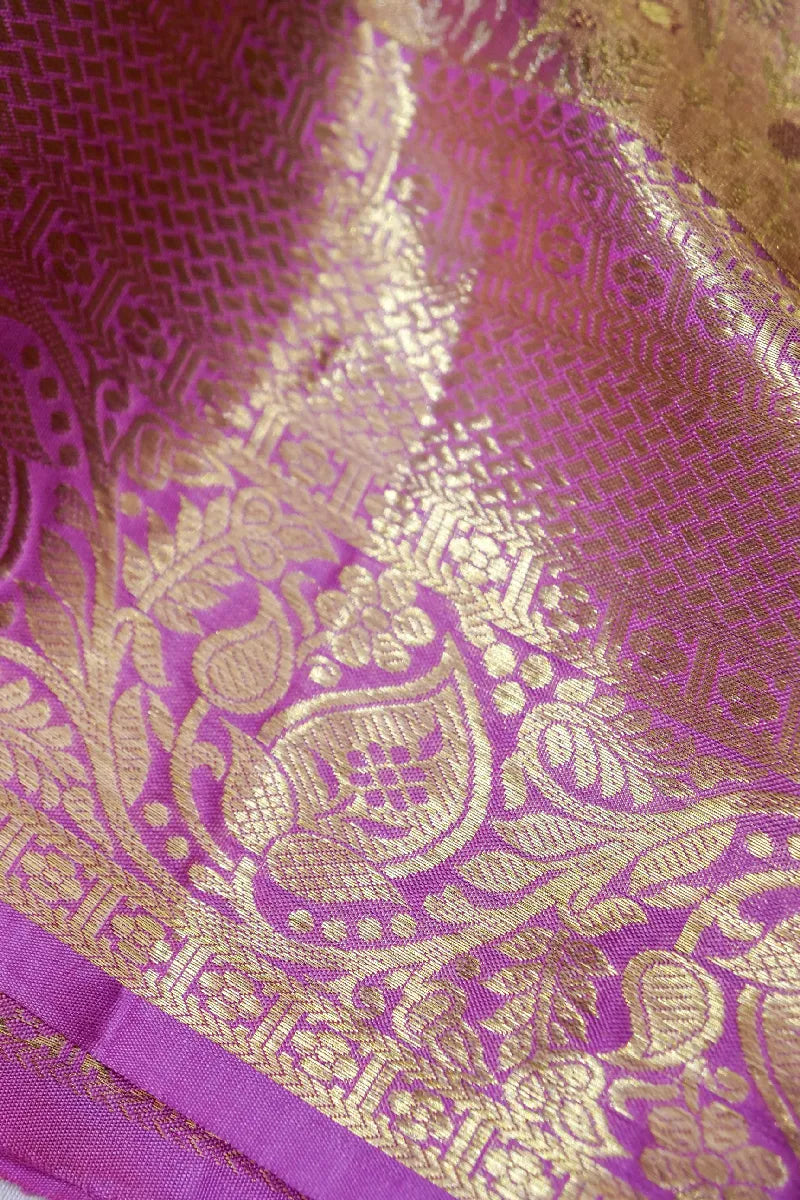 PURE HANDLOOM PURPLE COLOR KANCHIPURAM SILK SAREE