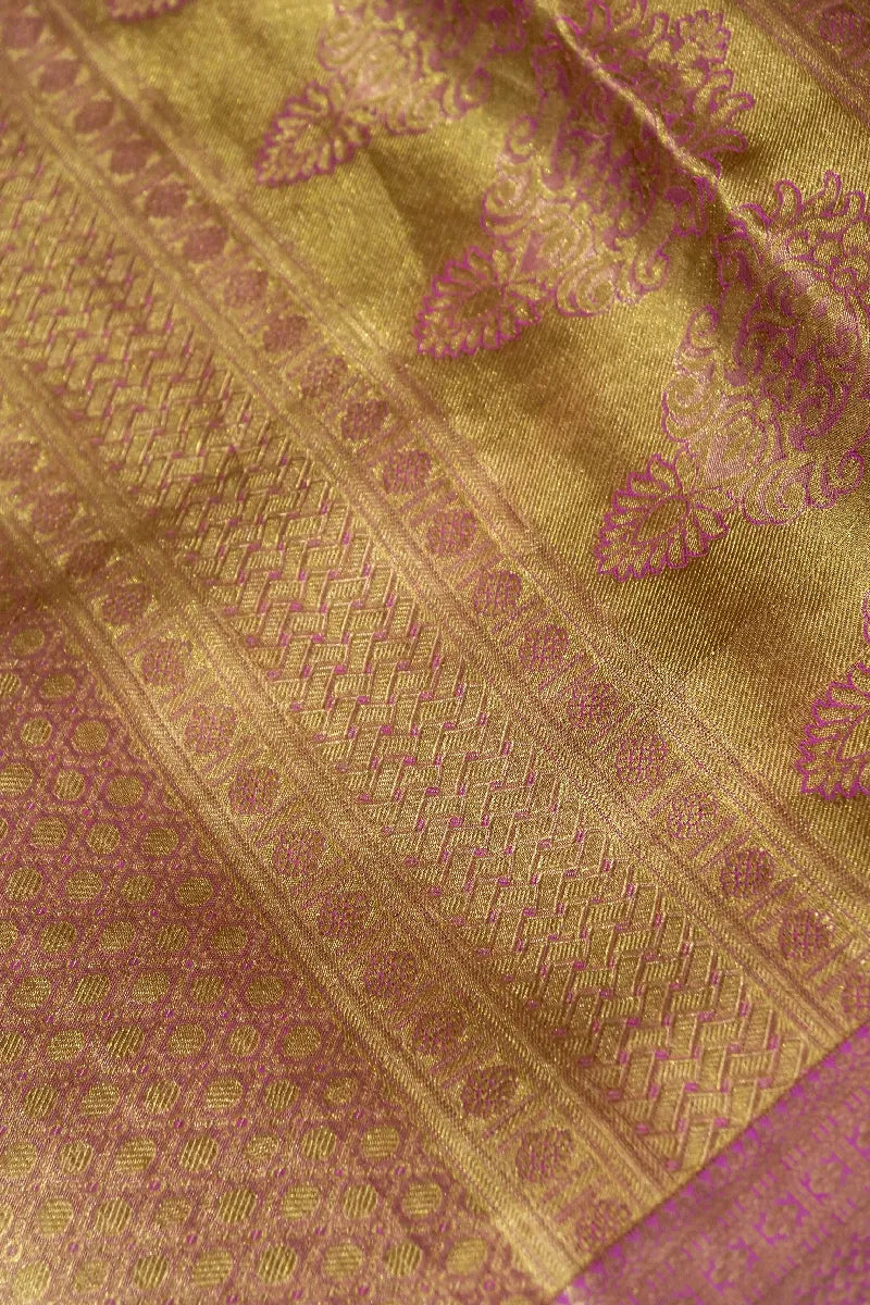 PURE HANDLOOM PURPLE COLOR KANCHIPURAM SILK SAREE