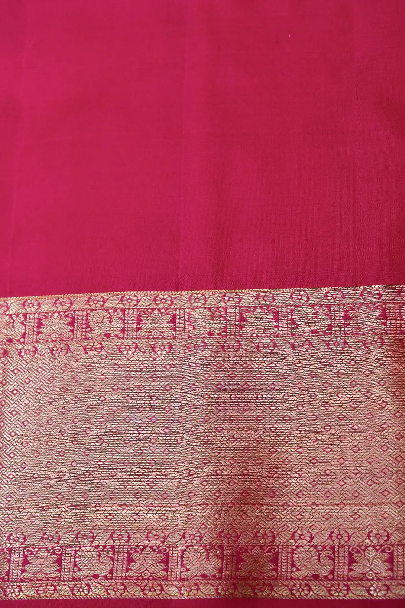 PURE HANDLOOM ROSE PINK COLOR KANCHIPURAM SILK SAREE