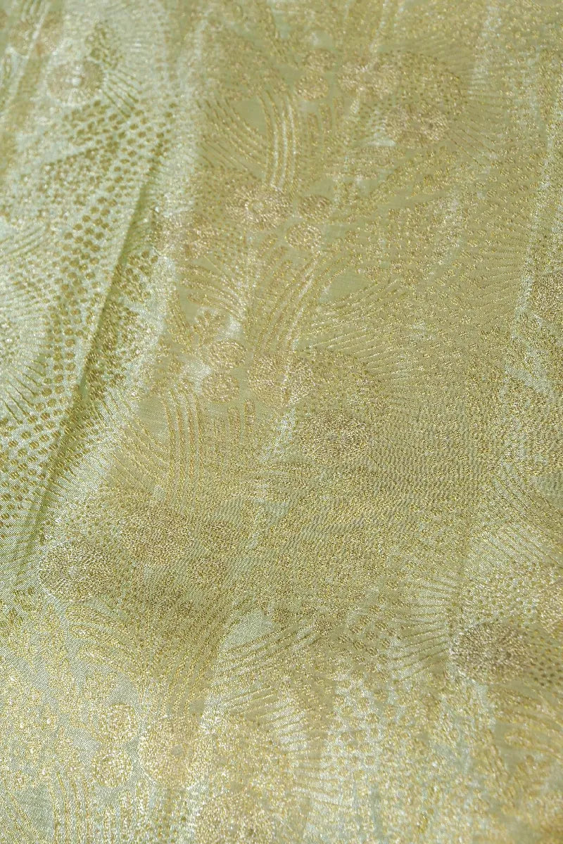 PURE HANDLOOM PISTA GREEN COLOR KANCHIPURAM SILK SAREE