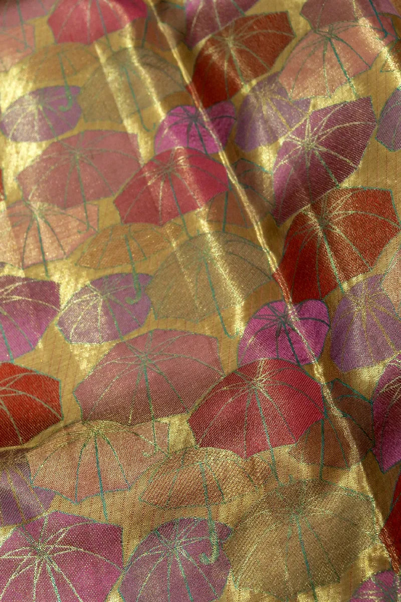 PURE HANDLOOM REAL ZARI GOLDEN COLOR KANCHIPURAM SILK SAREE