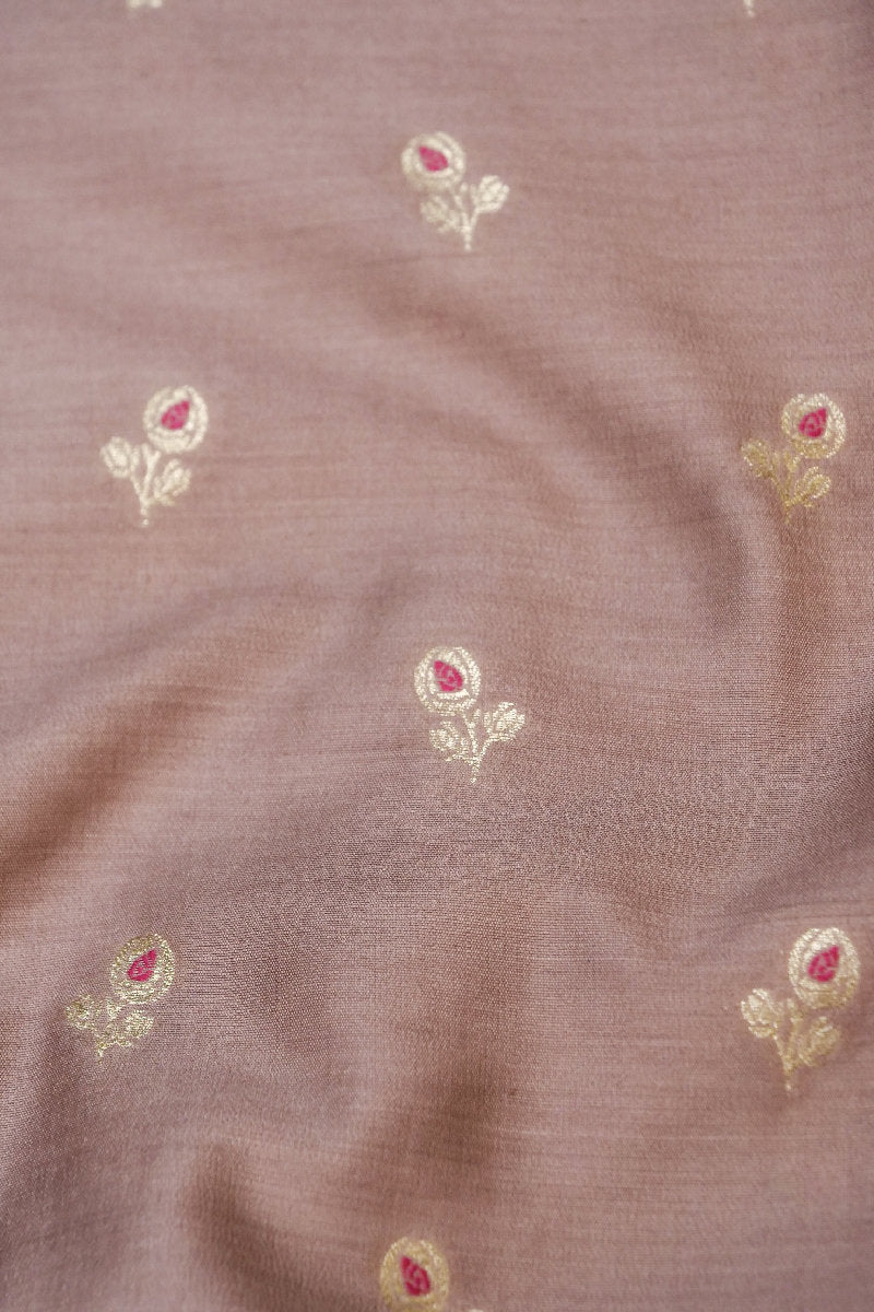 CHINIYA SILK PASTEL BROWN COLOR UNSTICHED SUIT