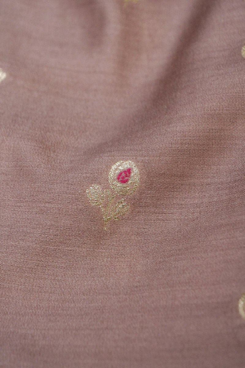 CHINIYA SILK PASTEL BROWN COLOR UNSTICHED SUIT