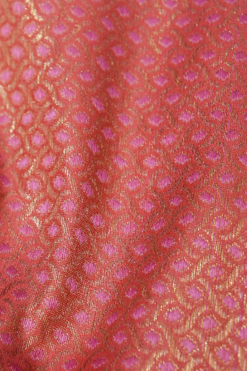 BANARASI COTTON SILK GAJRI PINK COLOR UNSTICHED SUIT
