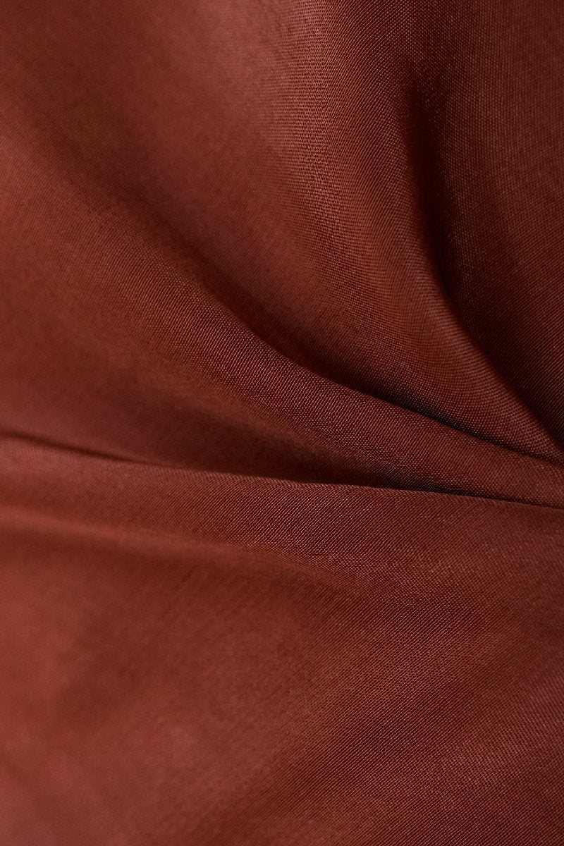 GEORGETTE BANARASI SILK DUSTY RUST COLOR UNSTICHED SUIT