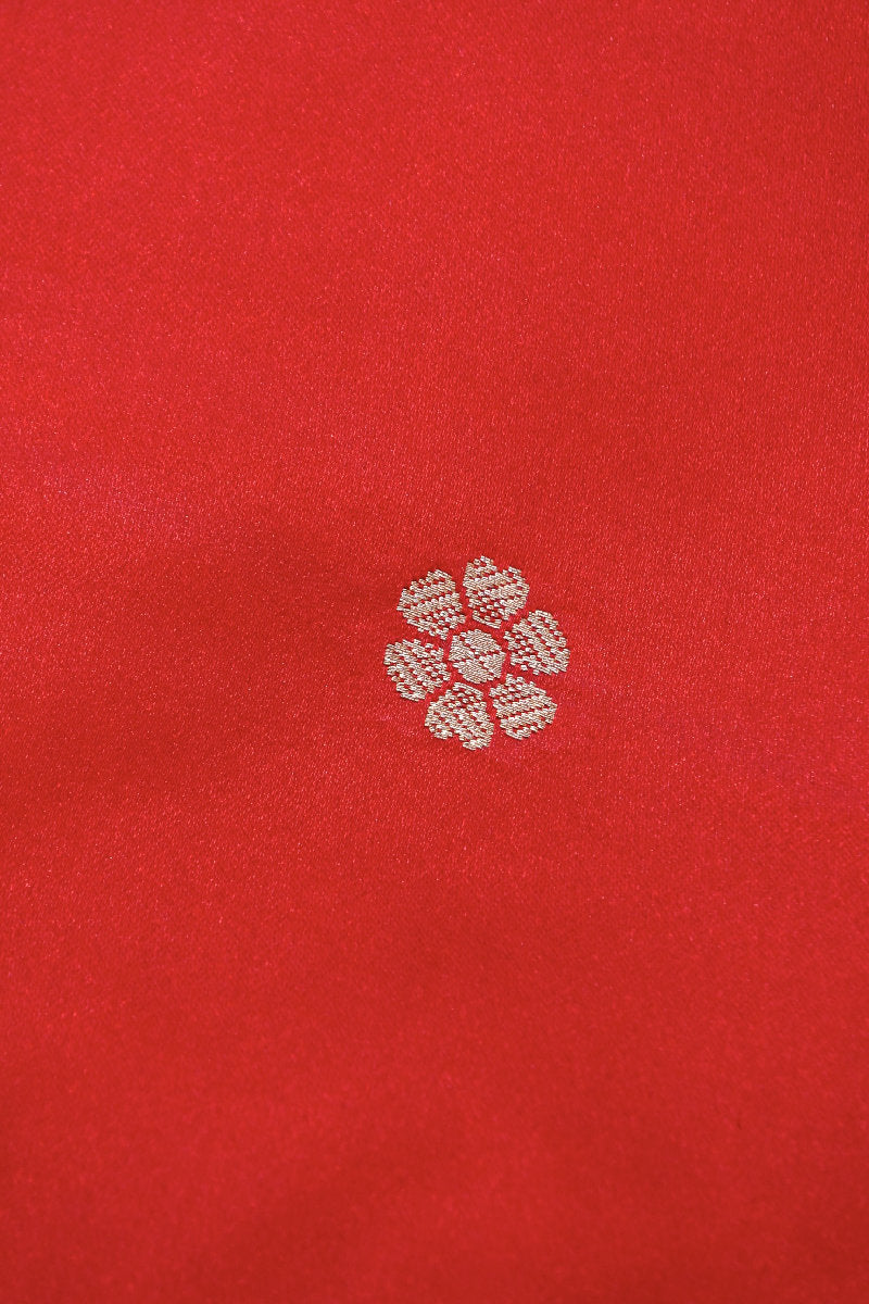BANARASI SATIN KATTAN SILK RED COLOR UNSTICHED SUIT