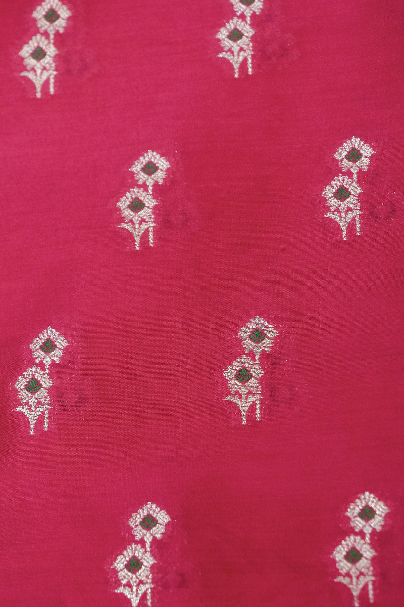 BANARASI CHINIYA SILK RED COLOR UNSTICHED SUIT