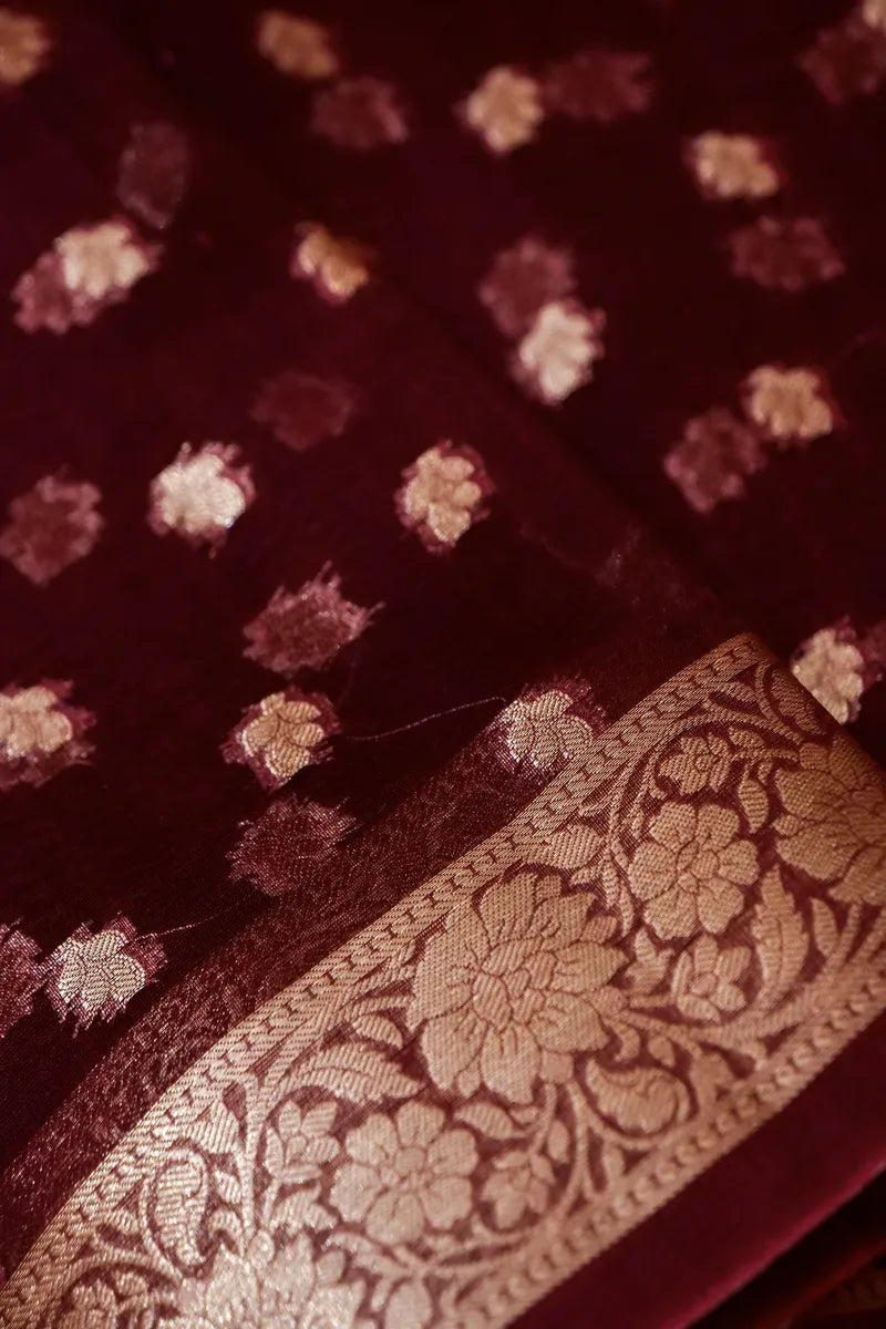 BANARASI KATAN SILK MAROON COLOR UNSTITCHED SUIT