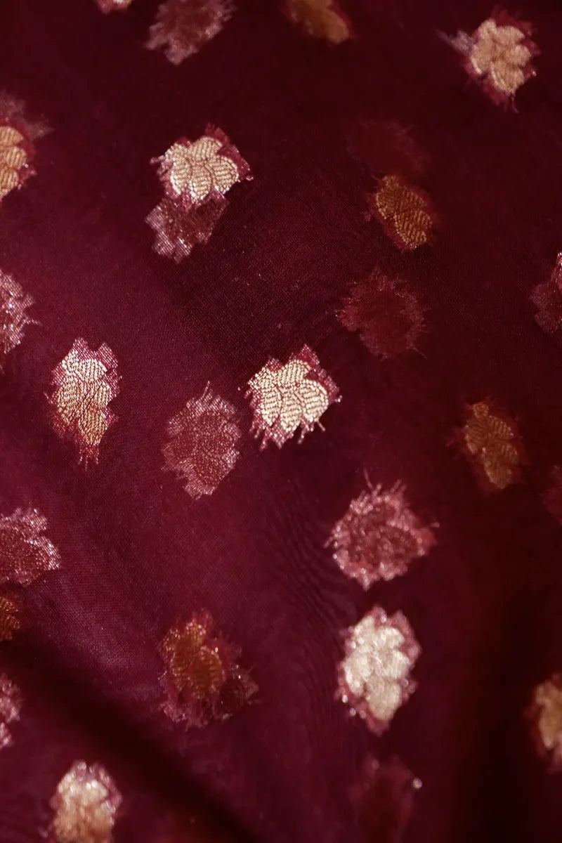 BANARASI KATAN SILK MAROON COLOR UNSTITCHED SUIT