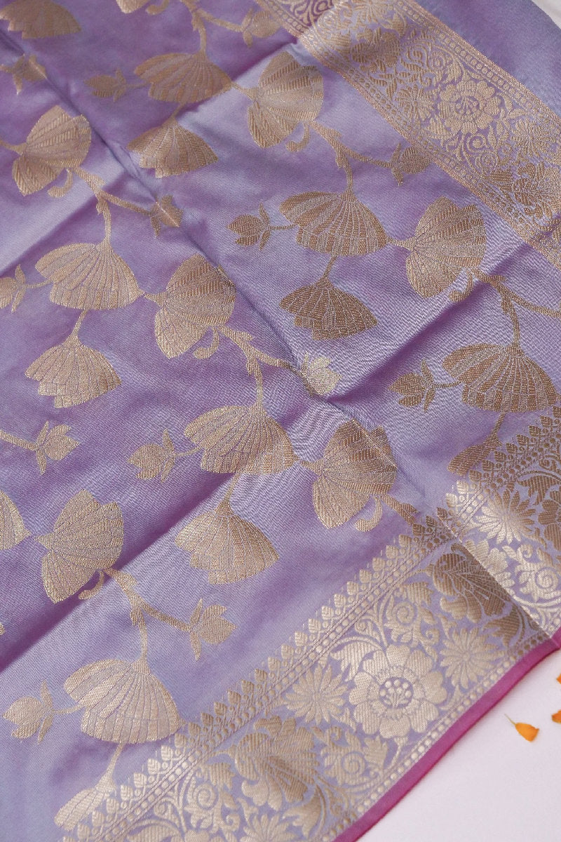 BANARASI TAFFETA SILK PASTEL PURPLE COLOR UNSTICHED SUIT