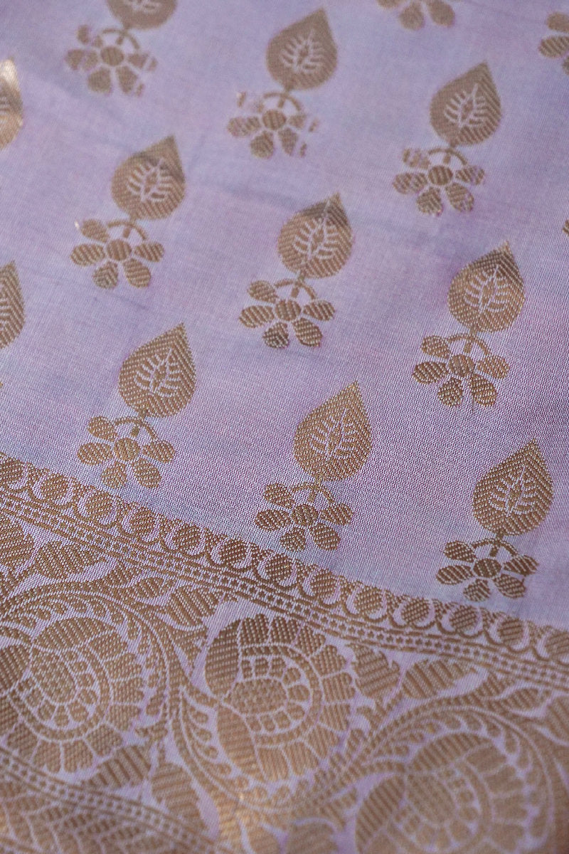 BANARASI TAFFETA SILK PASTEL PURPLE COLOR UNSTICHED SUIT