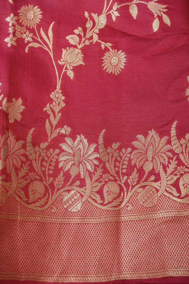 BANARASI DOLLA SILK PASTEL MAROON COLOR UNSTITCHED SUIT