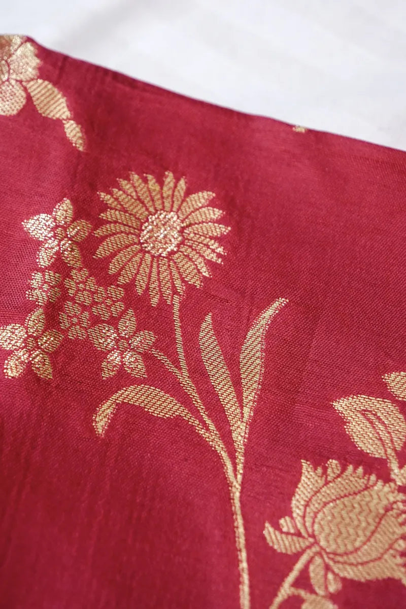 BANARASI DOLLA SILK PASTEL MAROON COLOR UNSTITCHED SUIT