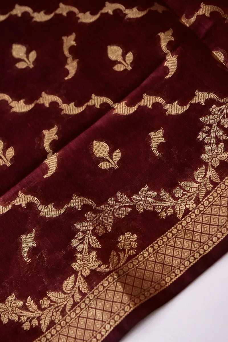 BANARASI COTTON SILK GREY COLOR UNSTITCHED SUIT