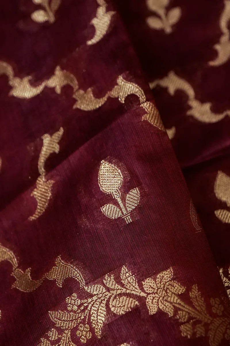 BANARASI COTTON SILK GREY COLOR UNSTITCHED SUIT