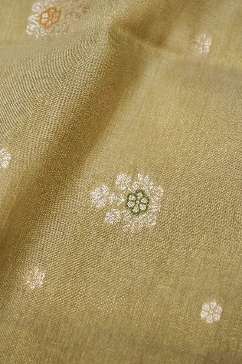 BANARASI DOLA SILK PESTAL MEHNDI COLOR UNSTITCHED SUIT