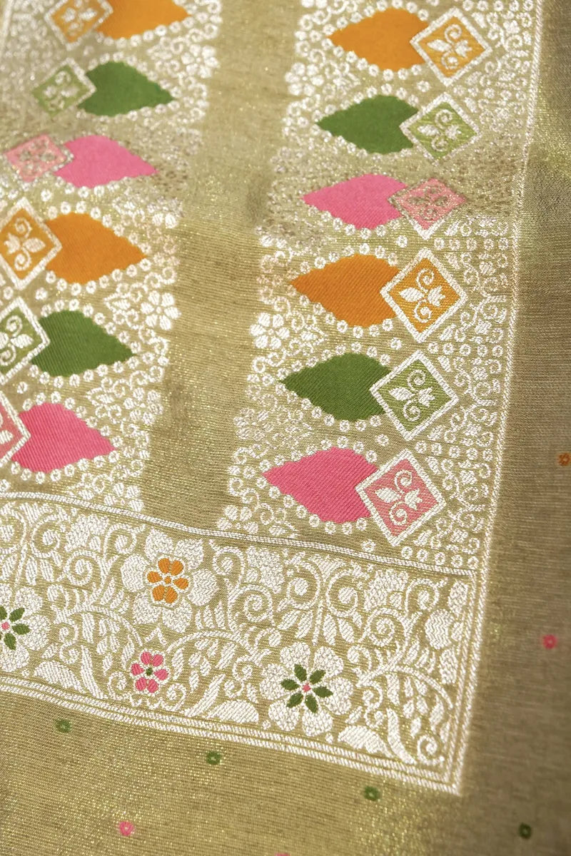 BANARASI DOLA SILK PESTAL MEHNDI COLOR UNSTITCHED SUIT