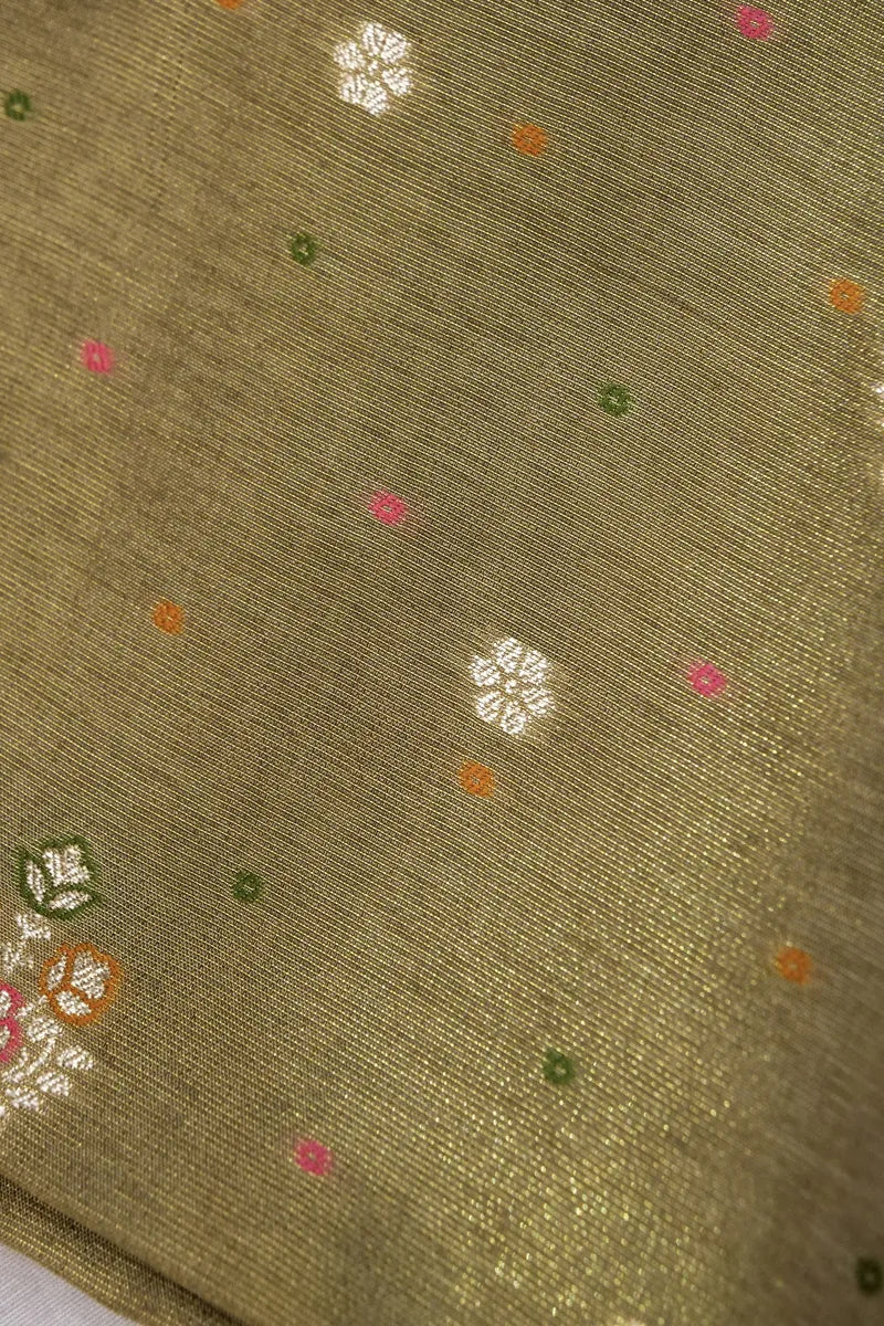BANARASI DOLA SILK PESTAL MEHNDI COLOR UNSTITCHED SUIT
