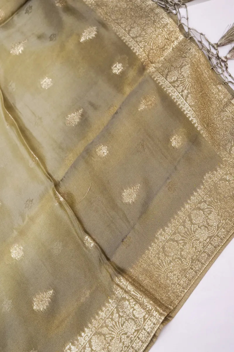 BANARASI DOLA SILK PASTEL MEHENDI COLOR UNSTITCHED SUIT