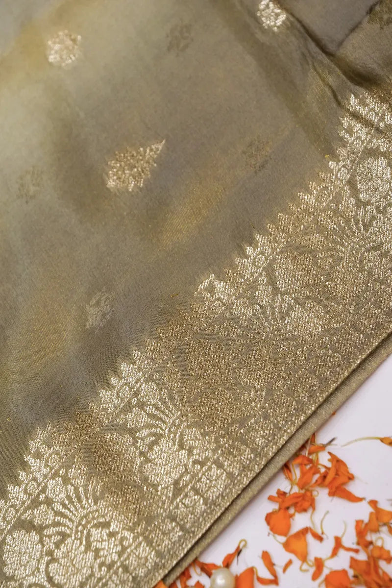 BANARASI DOLA SILK PASTEL MEHENDI COLOR UNSTITCHED SUIT