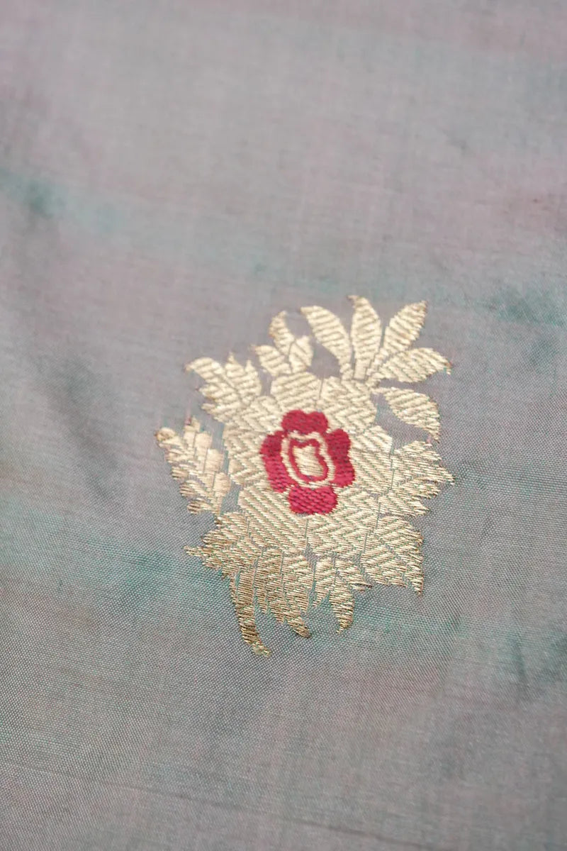 BANARASI KATAN SILK SEA GREEN COLOR UNSTITCHED SUIT