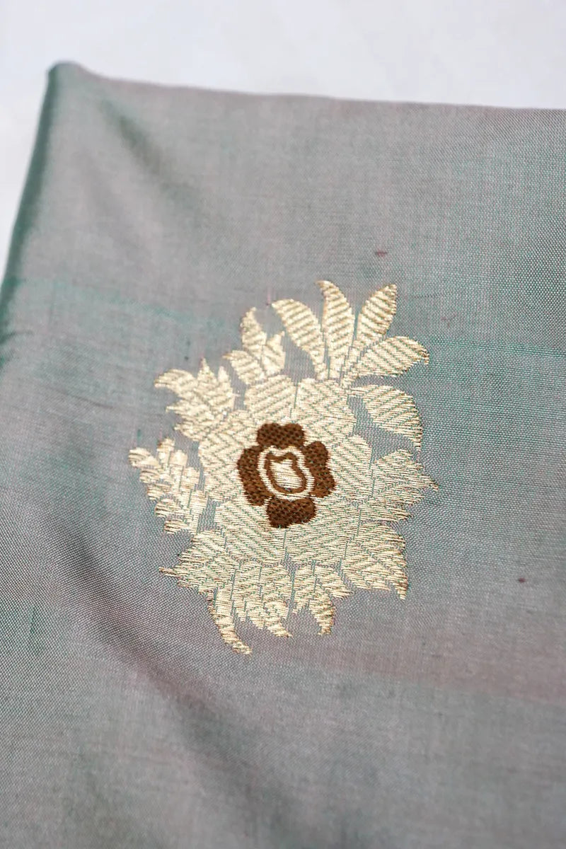 BANARASI KATAN SILK SEA GREEN COLOR UNSTITCHED SUIT