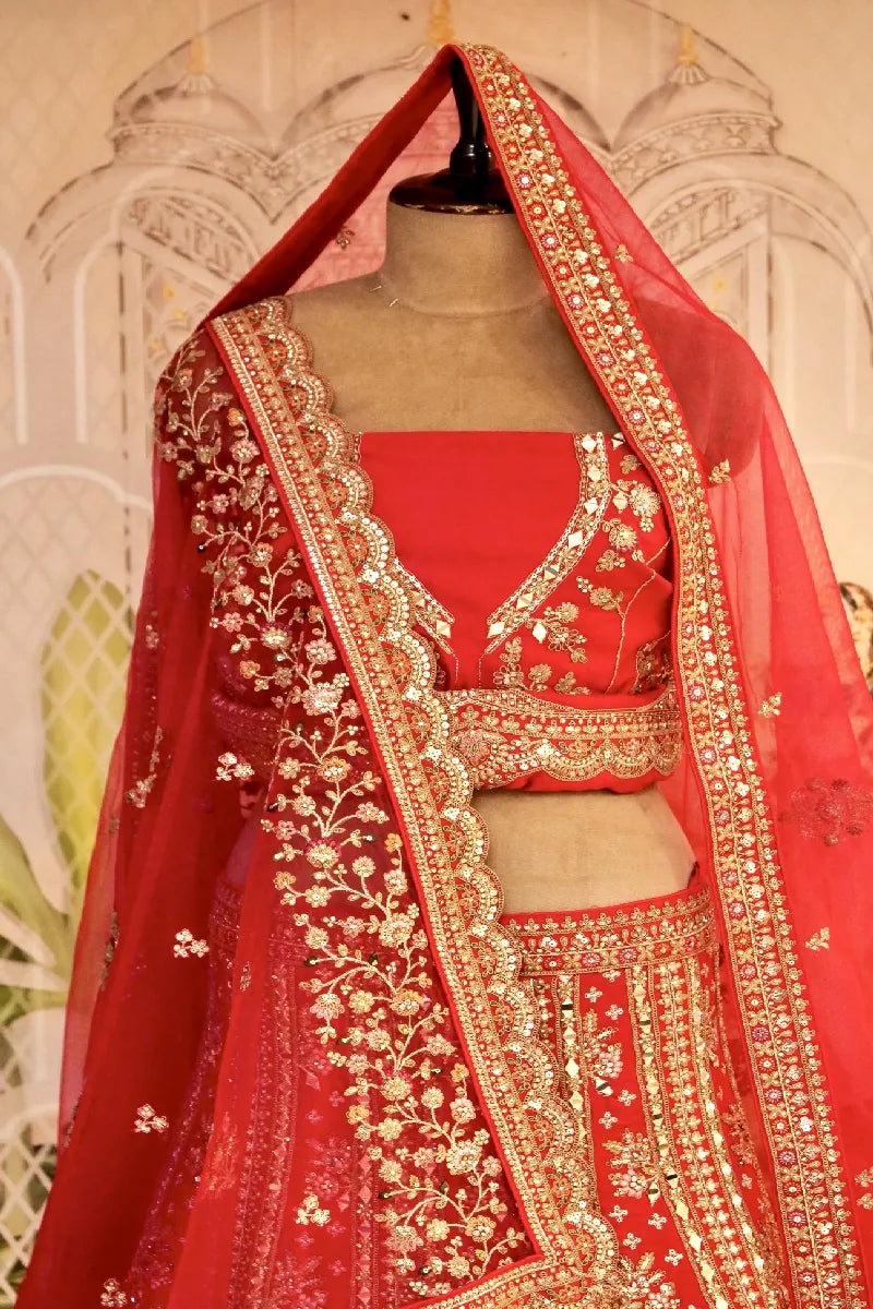RAW SILK RANI COLOR LEHENGA