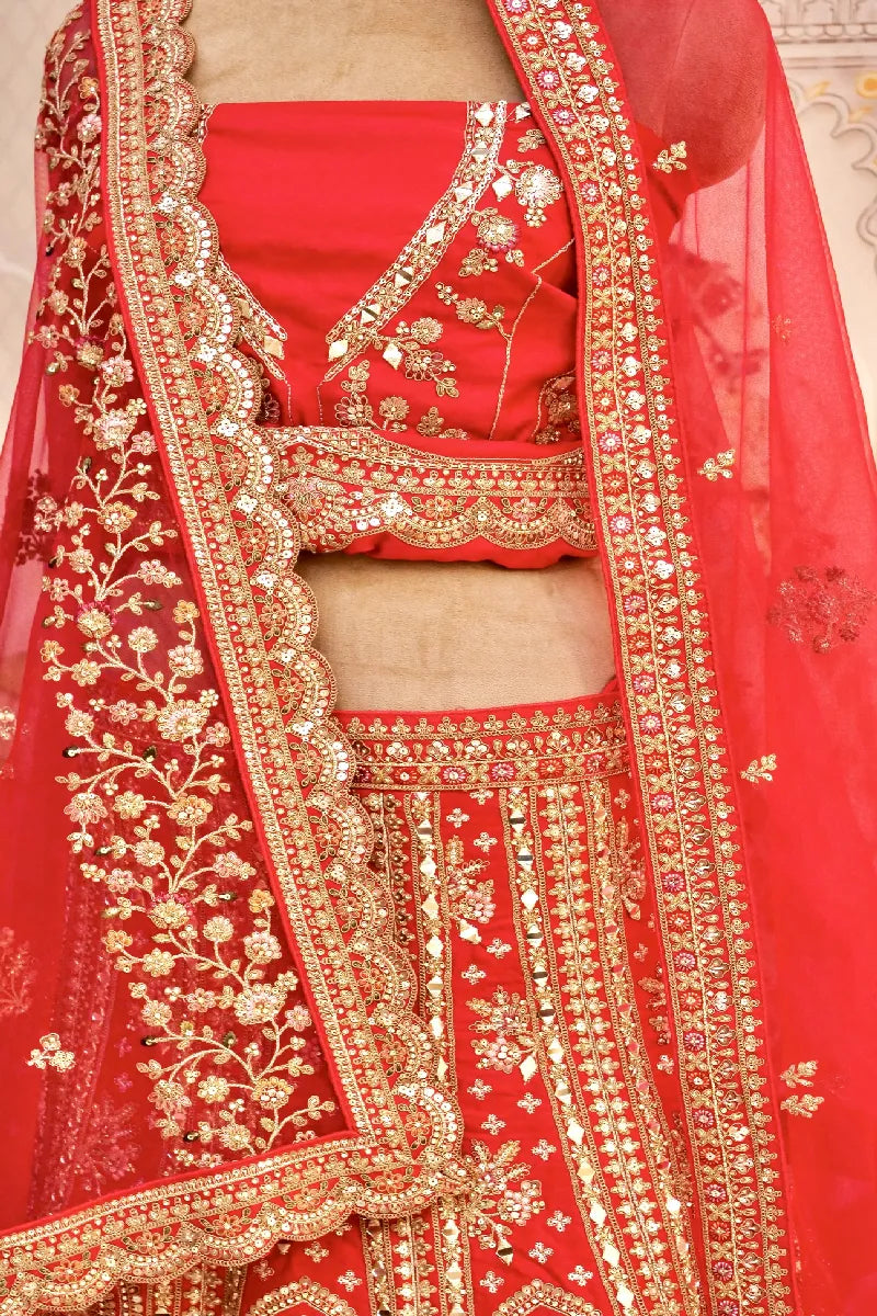 RAW SILK RANI COLOR LEHENGA