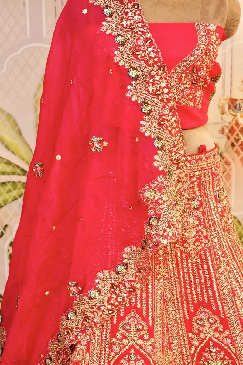 RAW SILK RANI COLOR LEHENGA