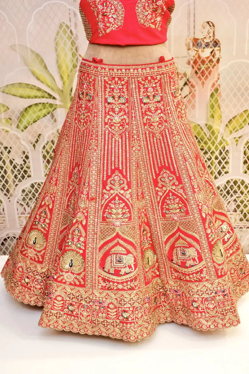 RAW SILK RANI COLOR LEHENGA