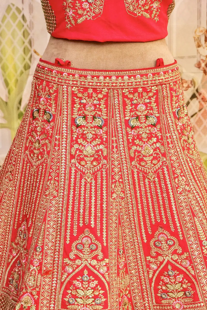 RAW SILK RANI COLOR LEHENGA
