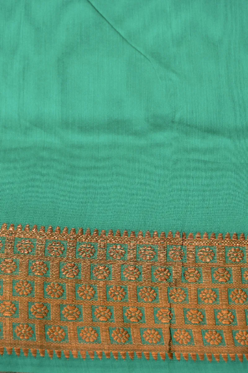 BANARASI RAMA GREEN COLOR SIKO COTTON SAREE