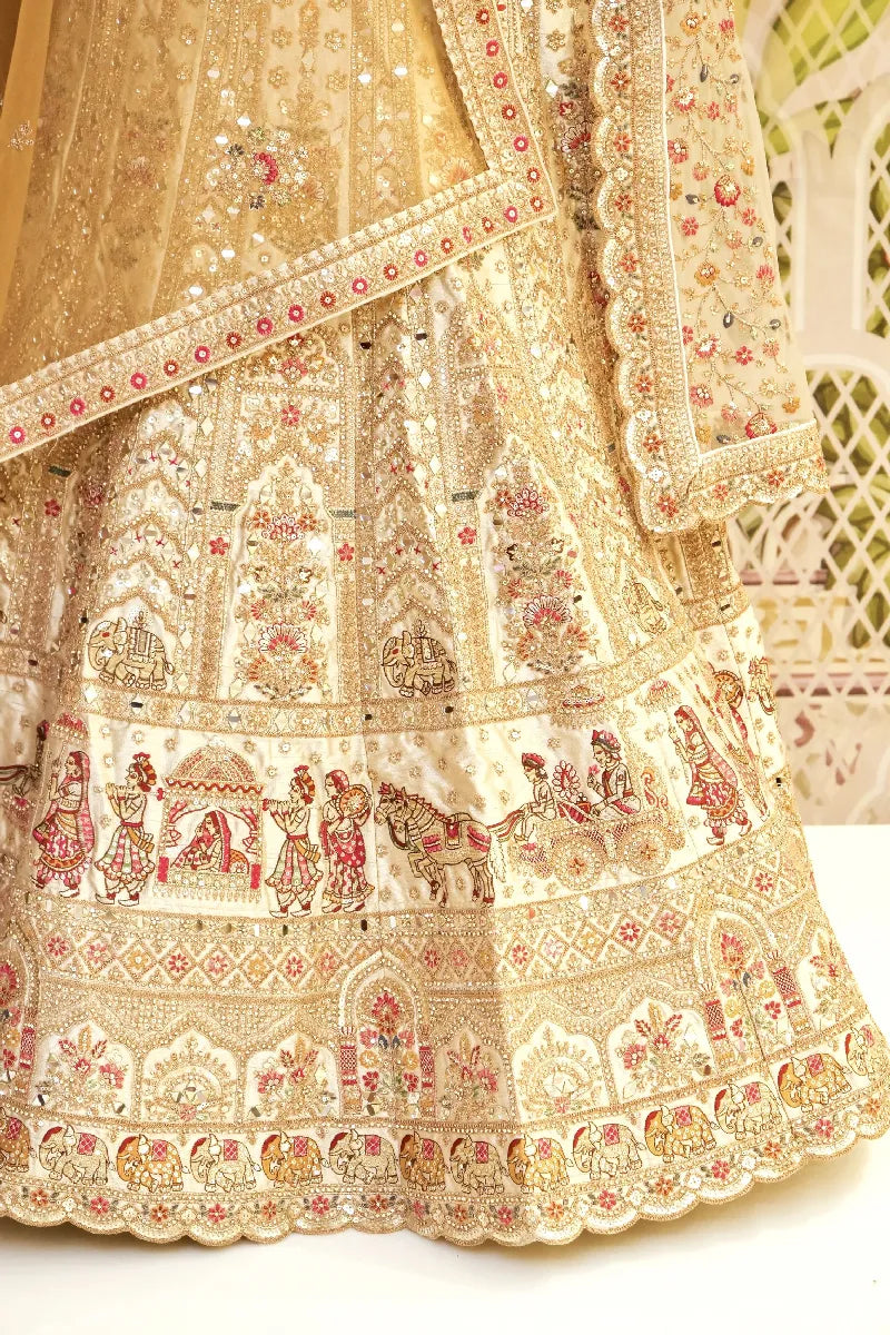 RAW SILK CHIKU COLOR LEHENGA