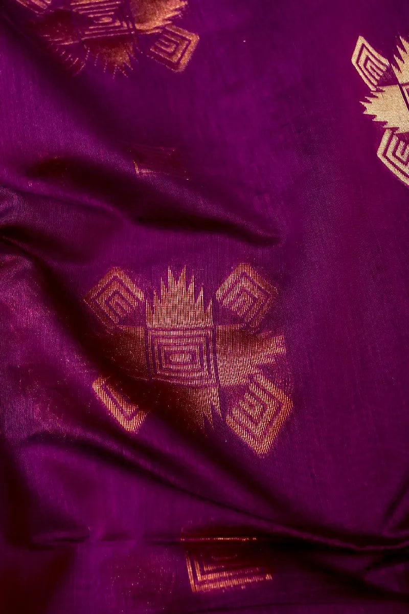 BANARASI MAGENTA COLOR SIKO COTTON SAREE